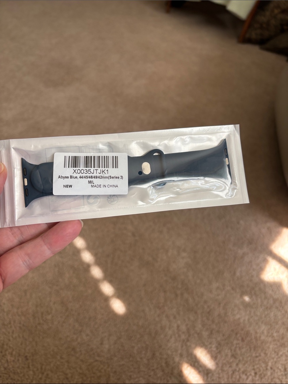 Series 3 Silicone Apple Watch band in Abyss Blue - Fits 44/45/49/41/42m